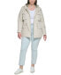 Plus Size Zip-Front Long-Sleeve Hooded Jacket