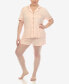 ფოტო #1 პროდუქტის Plus Size 2 Pc. Short Sleeve Pajama Set