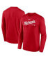 Фото #1 товара Men's Red Washington Nationals Authentic Collection Practice Performance Long Sleeve T-Shirt