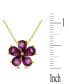 Фото #3 товара Macy's rhodolite Garnet Flower 18" Pendant Necklace (3-3/4 ct. t.w.) in 14k Gold-Plated Sterling Silver