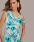 ფოტო #4 პროდუქტის Donna Karen Women's Printed One-Shoulder Draped Gown