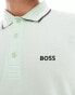 Фото #2 товара BOSS Green Paddy tipped polo shirt in green