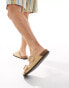 ASOS DESIGN two strap sandals in natural weave