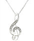 Фото #1 товара Macy's diamond Pendant Necklace, Sterling Silver Diamond Music Note (1/10 ct. t.w.)