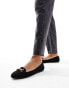 New Look flat loafers with gold bar in black