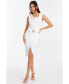 ფოტო #1 პროდუქტის Women's Textured Cowl Neck Buckle Dress