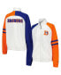 ფოტო #1 პროდუქტის Women's White Denver Broncos Curve Ball Raglan Full-Zip Track Jacket