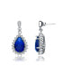 ფოტო #3 პროდუქტის Sterling Silver White Gold Plated Cubic Zirconia Oval Solitaire with Halo Burst Earrings