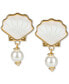 Gold-Tone Mother-of-Pearl Shell & Imitation Pearl Drop Earrings