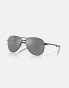 Фото #1 товара Oakley contrail oval polarised sunglasses in black with grey mirrored lens in matte black