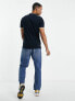 Jack & Jones Essentials grandad polo with tipping in navy