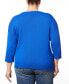 Plus Size Cable-Knit Dropped-Shoulder 3/4-Sleeve Sweater