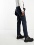 Фото #5 товара ASOS DESIGN slim mix and match suit trousers in navy and burgundy grid check