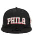 ფოტო #2 პროდუქტის Men's Black Philadelphia 76ers Post-Up Pin Mesh 9FIFTY Snapback Hat