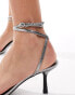 Mango snake detail heels in silver