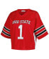 Фото #3 товара Women's #1 Scarlet Ohio State Buckeyes Fashion Boxy Cropped Football Jersey