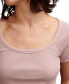 ფოტო #4 პროდუქტის Women's Short-Sleeve Rib-Knit Top