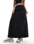 Фото #1 товара Nike Woven 2 in 1 maxi and mini skirt with zip detail in black