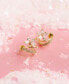 ფოტო #2 პროდუქტის Gold-Tone Crystal Flower Small Hoop Earrings, .58"