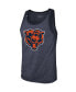 Фото #3 товара Men's Threads Justin Fields Heathered Navy Chicago Bears Player Name and Number Tri-Blend Tank Top