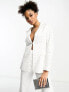 Rare London diamante embellished blazer co-ord in white