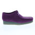 Фото #1 товара Clarks Wallabee 26168860 Mens Purple Suede Oxfords & Lace Ups Casual Shoes