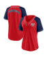 Фото #1 товара Women's Red Washington Nationals Ultimate Style Raglan V-Neck T-shirt