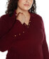 ფოტო #4 პროდუქტის Plus Size Flared Sleeve Johnny Collar Sweater