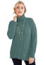 Jessica London Women's Plus Size Cable Turtleneck Sweater, 18/20 - New Sage
