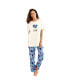 Фото #1 товара Plus Size Graphic Tee PJ Set