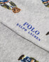 Polo Ralph Lauren 2 pack socks with all over bear logo in grey blue - фото #2