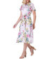 Фото #3 товара Платье с поясом и короткими рукавами Jessica Howard Petite Printed Flutter-Sleeve