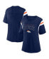 Фото #1 товара Women's Navy Denver Broncos Classic Rhinestone T-shirt