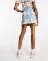 Фото #3 товара DTT Tall raw hem denim mini skirt in light blue