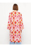 Şal Yaka Desenli Uzun Kollu Viskon Kadın Kimono