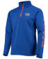 ფოტო #2 პროდუქტის Men's Royal Florida Gators Terminal Tackle Fleece Raglan Omni-Shade Quarter-Zip Jacket