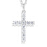 Shiny silver necklace Cross M00441 (chain, pendant)