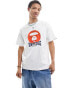 Фото #1 товара Aape By A Bathing Ape boxy fit short sleeve t-shirt with front graphic in white