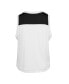 Women's White, Black Distressed Baltimore Orioles Plus Size Waist Length Muscle Tank Top
