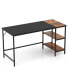 Фото #1 товара 55" Modern Industrial Style Study Writing Desk with 2 Storage Shelves