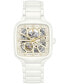 ფოტო #1 პროდუქტის Women's Swiss Automatic True Square Diamond (1/10 ct. t.w.) White Ceramic Bracelet Watch 38mm