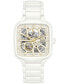 Women's Swiss Automatic True Square Diamond (1/10 ct. t.w.) White Ceramic Bracelet Watch 38mm