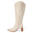 Фото #3 товара COCONUTS by Matisse Bonnye Pointed Toe Zip Up Womens Off White Casual Boots BON