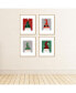 Фото #3 товара Red and Green Holiday Gnomes - Christmas Linen Wall Art 4 CtArtisms - 8" x 10"