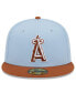 Men's Light Blue/Brown Los Angeles Angels Spring Color Basic Two-Tone 59Fifty Fitted Hat