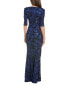 Teri Jon By Rickie Freeman Jacquard Gown Women's Blue 4