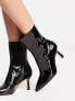 & Other Stories patent leather pointed toe stiletto boots in black