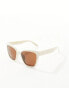 & Other Stories square oversized sunglasses in cream white