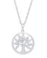 Фото #1 товара Macy's women's Cubic Zirconia Tree of Life Pendant Necklace