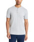 Men's 4-Way Stretch Heathered Stand-Collar Piqué Henley